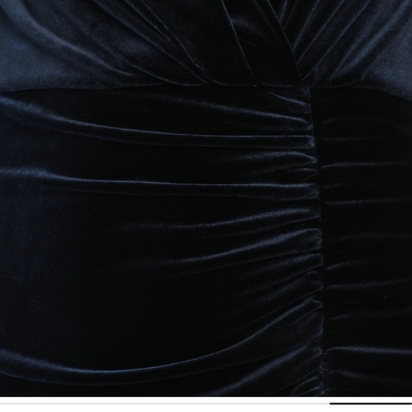 NAVY BLUE VELVET DRESS - Picture 5 of 6